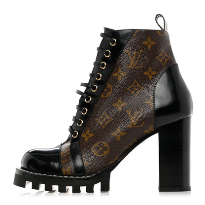 Louis Vuitton Patent Calfskin Monogram Star Trail Ankle Boots 39 Black 1 of 8
