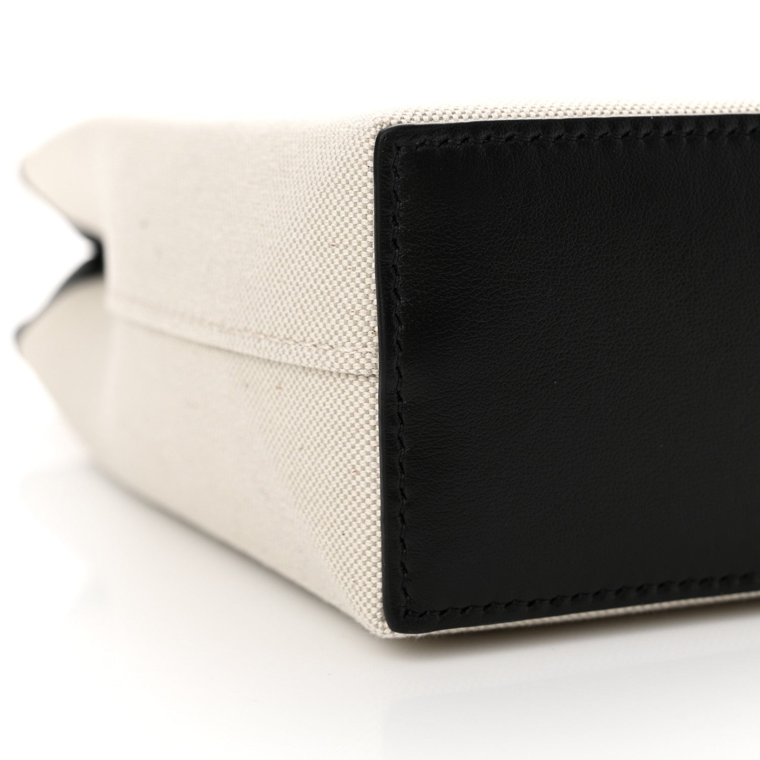 Balenciaga Canvas Calfskin Duty Free Phone Holder Bag Natural Black 9 of 11