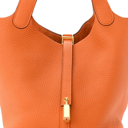 Hermes Taurillon Clemence Picotin Lock 18 PM Abricot 8 of 13