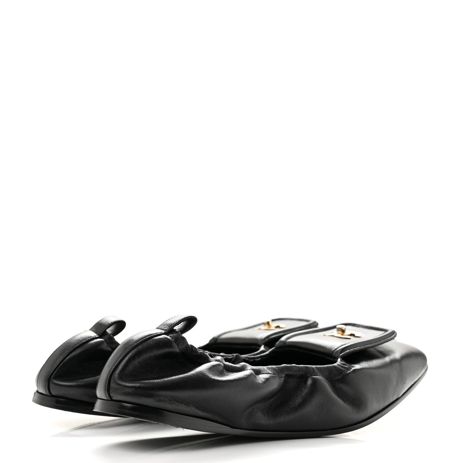 Chanel Lambskin CC Turnlock Ballerina Flats 40.5 Black 5 of 10