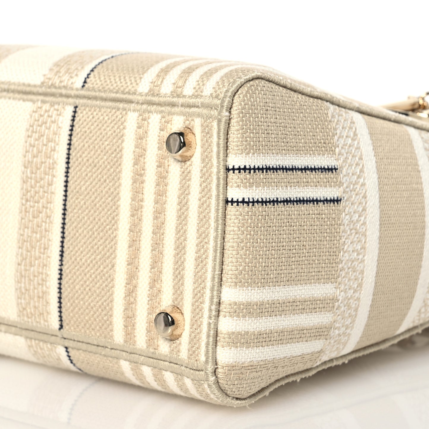 Canvas Embroidered Medium Stripes Lady D-Lite Beige