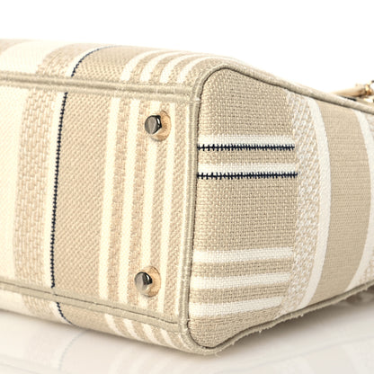 Christian Dior Canvas Embroidered Medium Stripes Lady D-Lite Beige 10 of 11