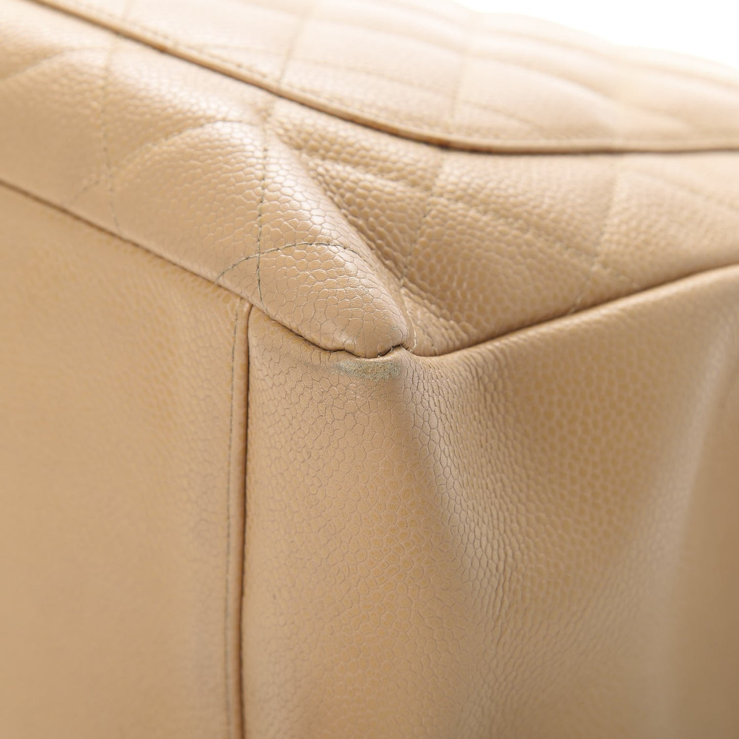 Caviar Quilted Grand Shopping Tote GST Beige