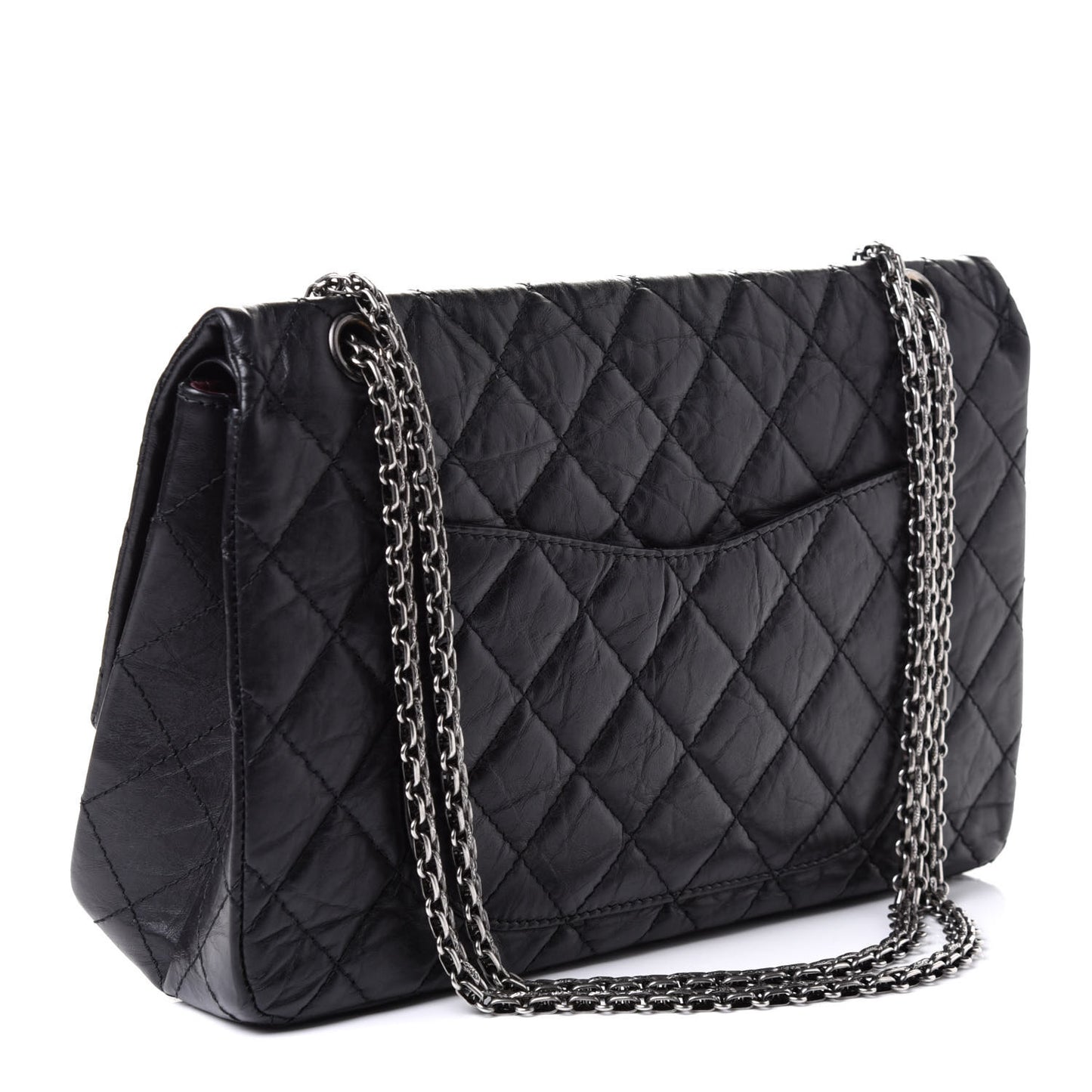 Aged Calfskin Quilted 2.55 Reissue 227 Flap Black