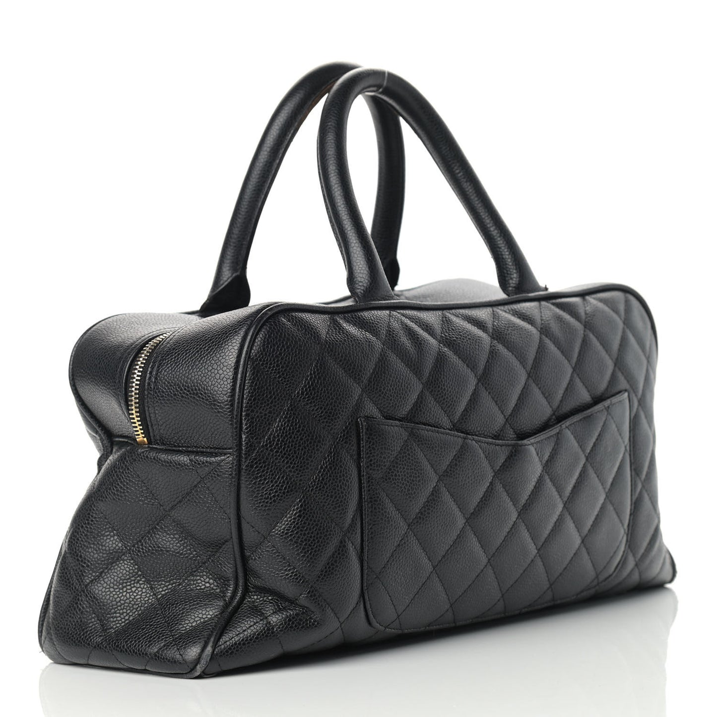 Caviar Quilted Large Bowler Black