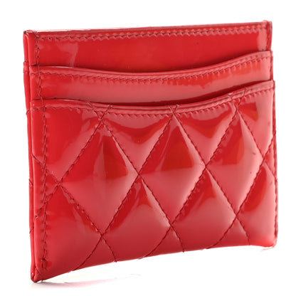 Chanel Patent Quilted Card Holder Red 3 of 8