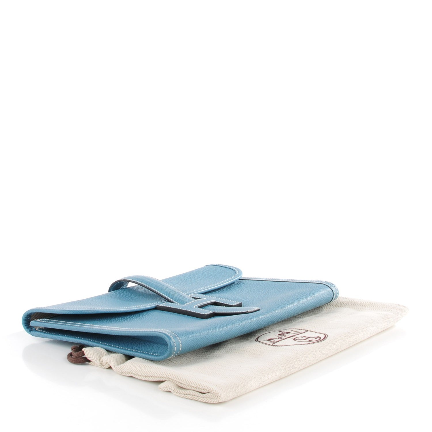 Hermes Epsom Jige PM Clutch Blue Jean 4 of 9