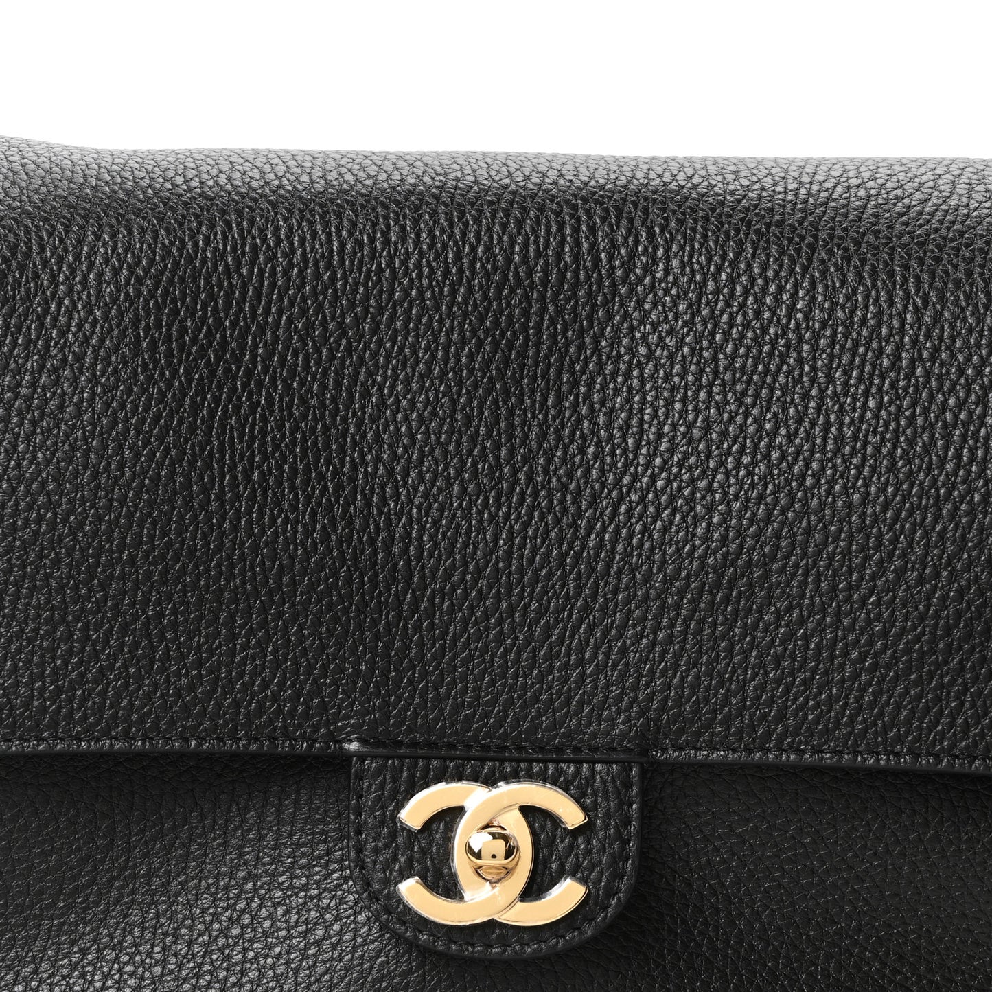 Grained Calfskin Small Souplissimo Maxi Flap Black