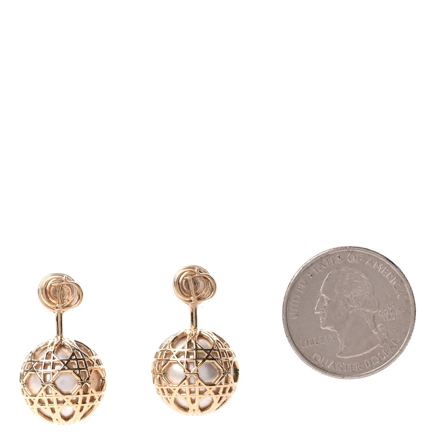 Pearl Secret Cannage Mise En Dior Tribales Earrings Gold