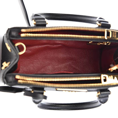 Prada Saffiano Lux Mini Galleria Double Zip Tote Black 5 of 10