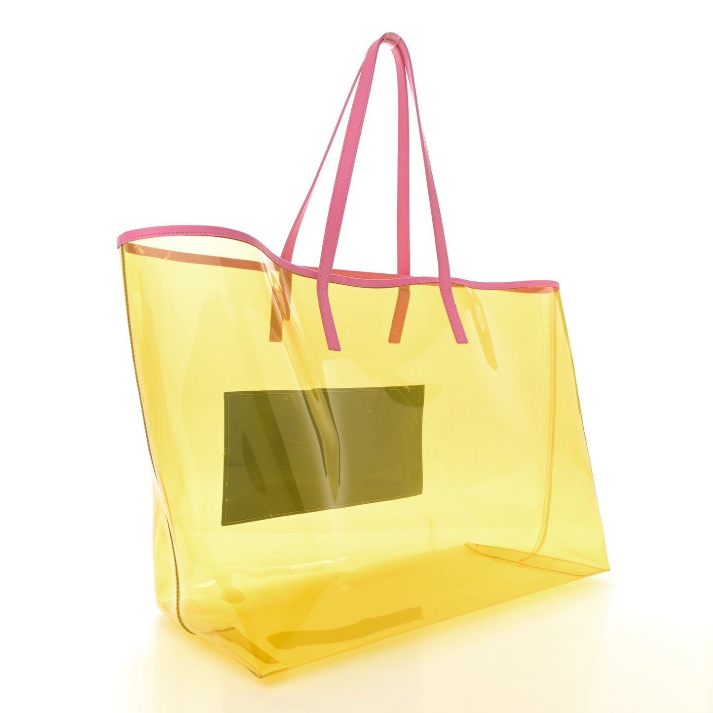 Vinyl Calfskin 90s Logo Tote Yellow