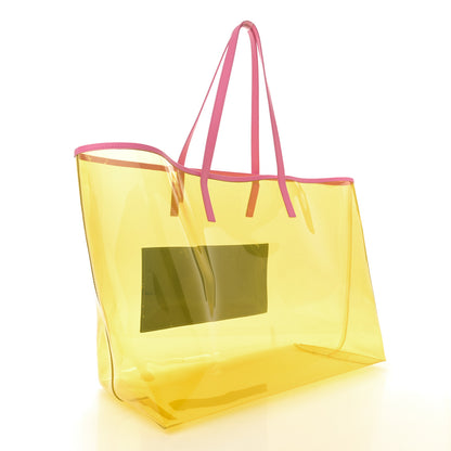 Versace Vinyl Calfskin 90s Logo Tote Yellow 4 of 11
