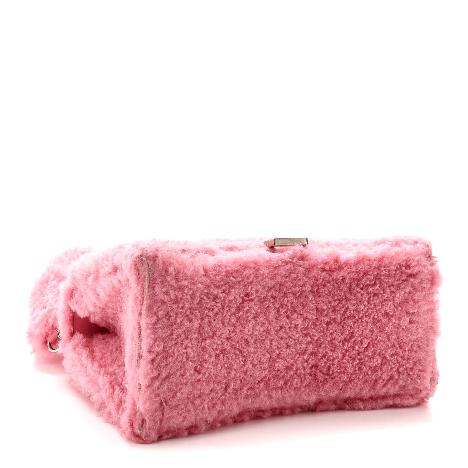 Balenciaga Curly Faux Shearling Small Hourglass Top Handle Bag Sweet Pink Pink 4 of 11