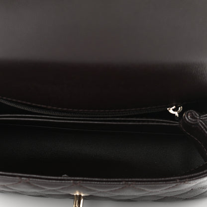 Chanel Caviar Quilted Mini Coco Handle Flap Dark Brown 5 of 10