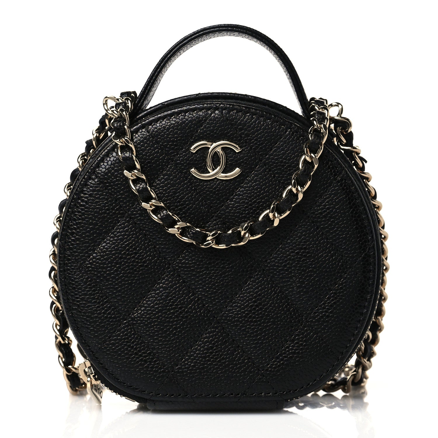 Chanel Caviar Quilted Round Handle With Care Vanity With Chain Black 1 of 11