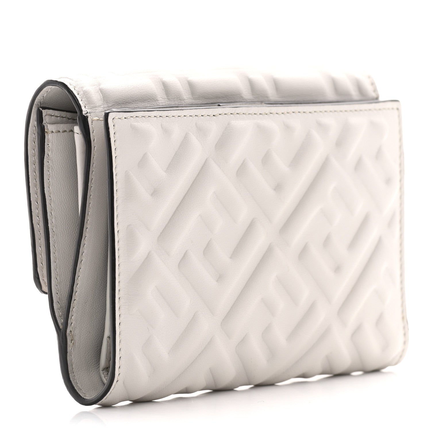Fendi Nappa Matisse FF Embossed Medium Wallet Ghiaia 2 of 7