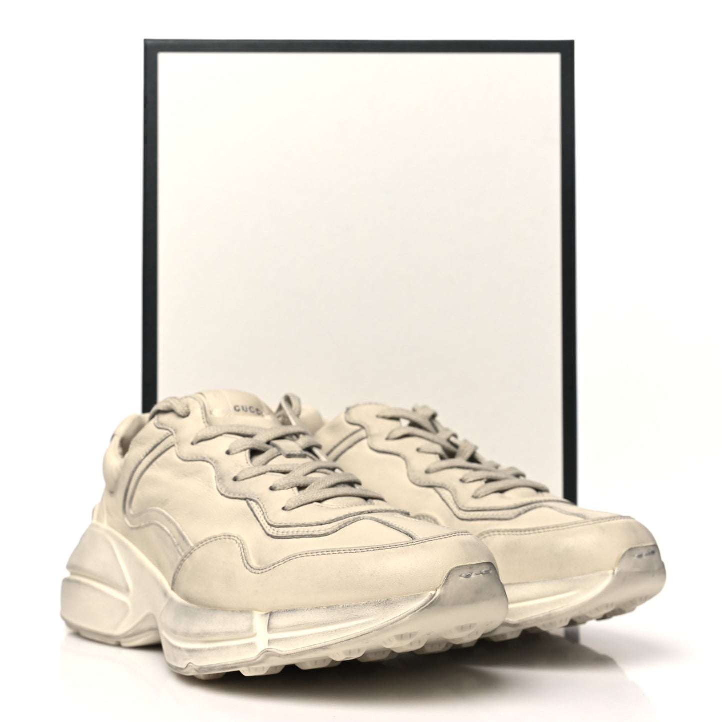 Soft Calfskin Mens Rhyton Sneakers 9 Ivory