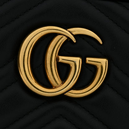 Gucci Calfskin Matelasse Small GG Marmont Chain Shoulder Bag Black 12 of 12