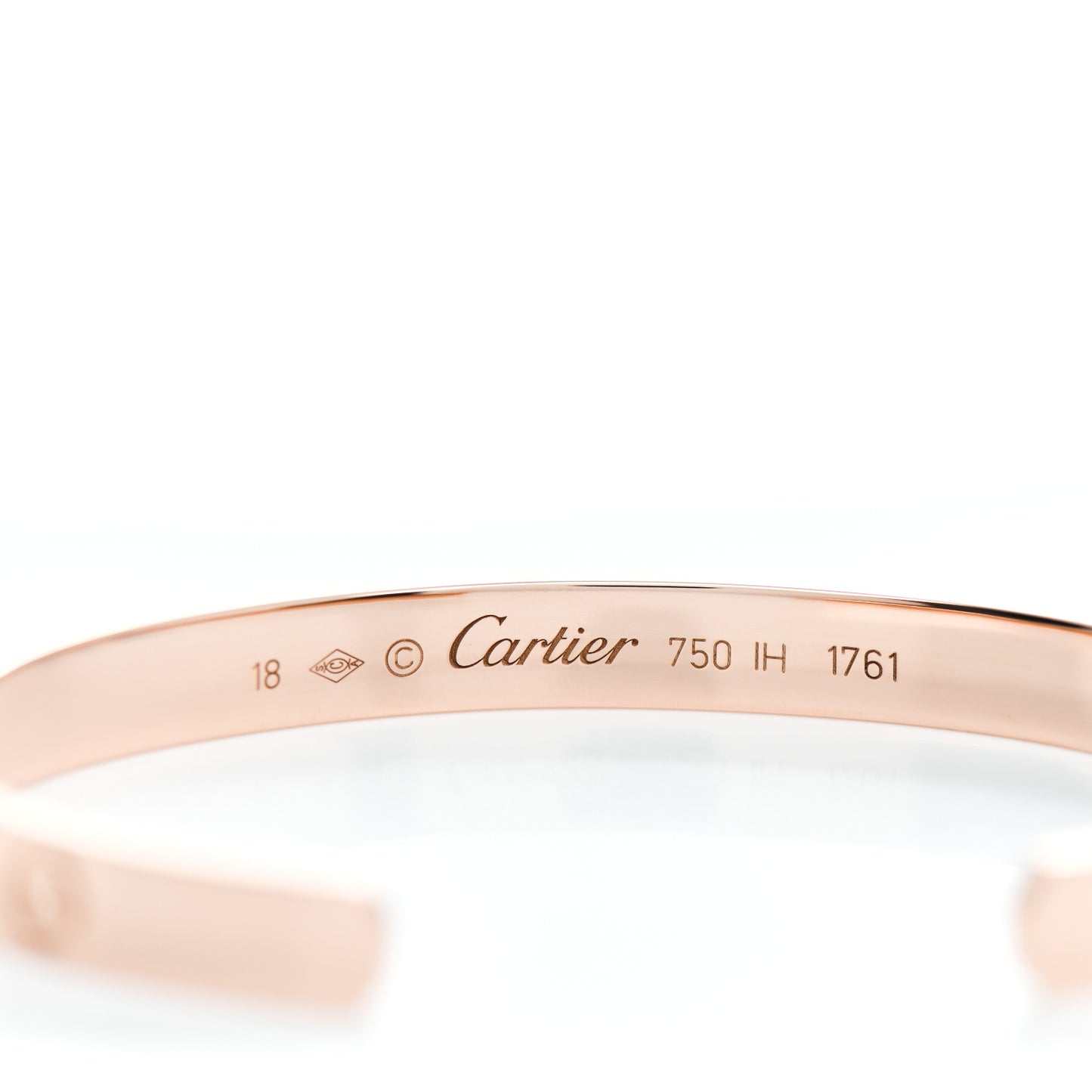 18K Pink Gold LOVE Cuff Bracelet 18