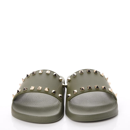 Valentino Garavani Rubber Rockstud Slide Sandals 40 Oasis 2 of 7