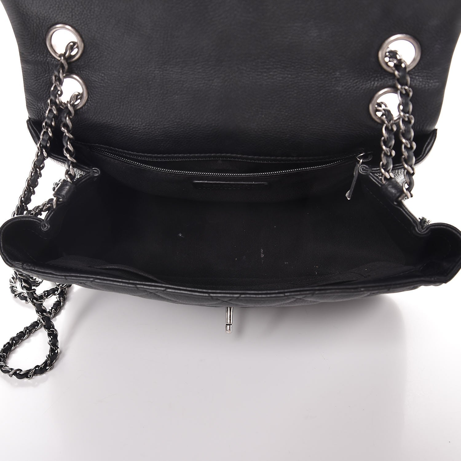Chanel Calfskin Quilted Medium Frame In Chain Flap Black 5 of 10