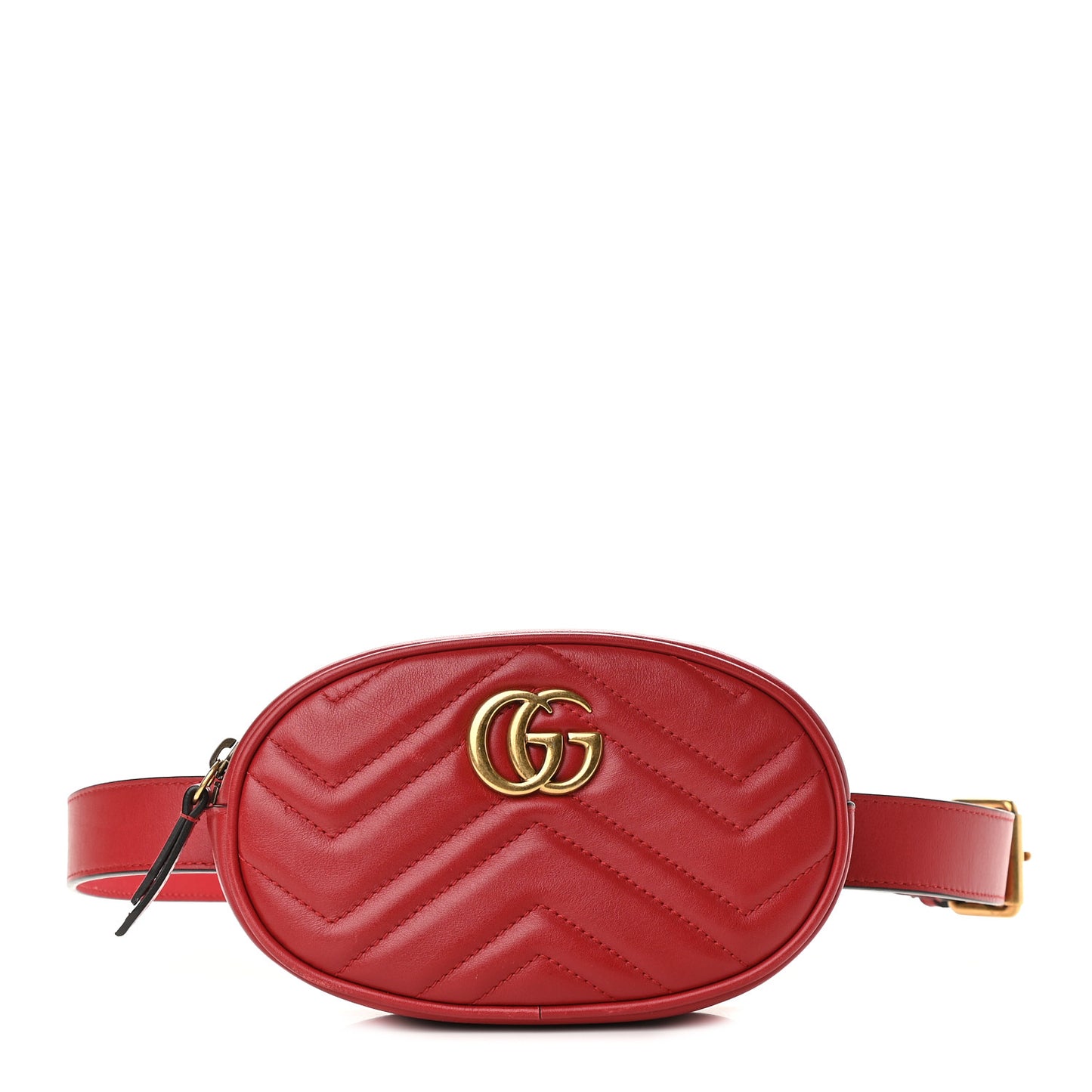 Calfskin Matelasse GG Marmont Belt Bag 95 38 Hibiscus Red