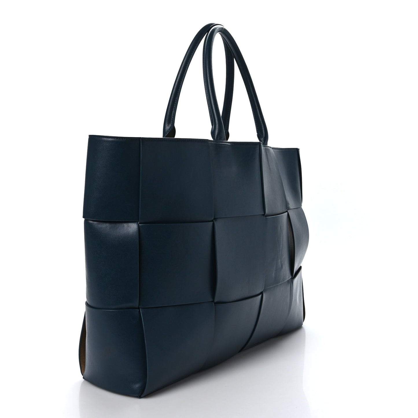 Nappa Maxi Intrecciato Mens Arco Tote Navy Blue