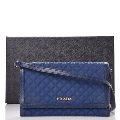Prada Tessuto Quilted Mini Crossbody Wallet Bleuette 12 of 12