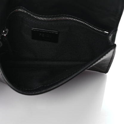 Fendi Glazed Fabric Cotton Vitello King Aura FF 1974 Baguette Belt Pouch Tobacco Moro Sand Black 5 of 8