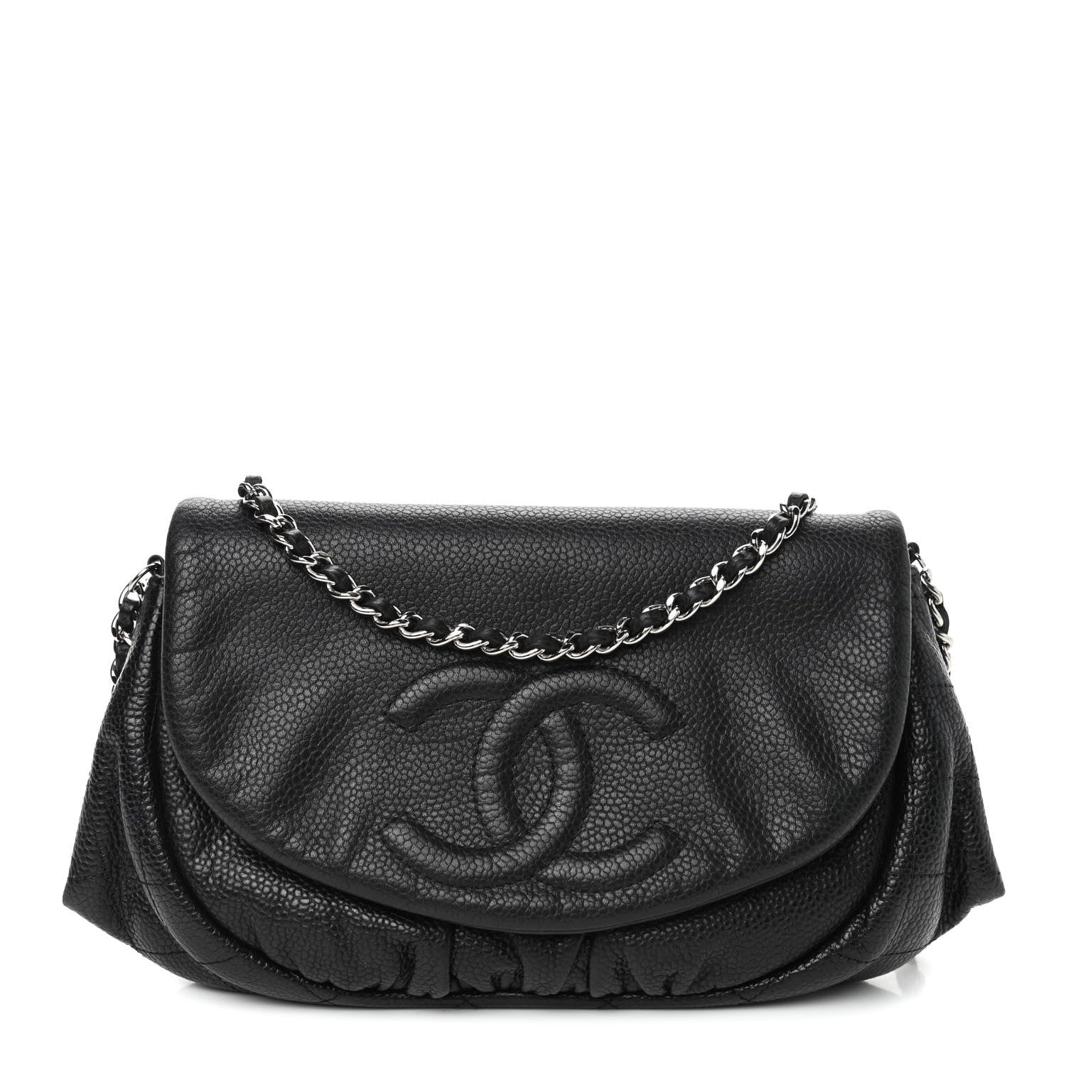 Chanel Caviar Half Moon Wallet On Chain WOC Black 1 of 4