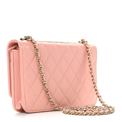 Chanel Lambskin Quilted Trendy CC Wallet On Chain WOC Pink 3 of 12