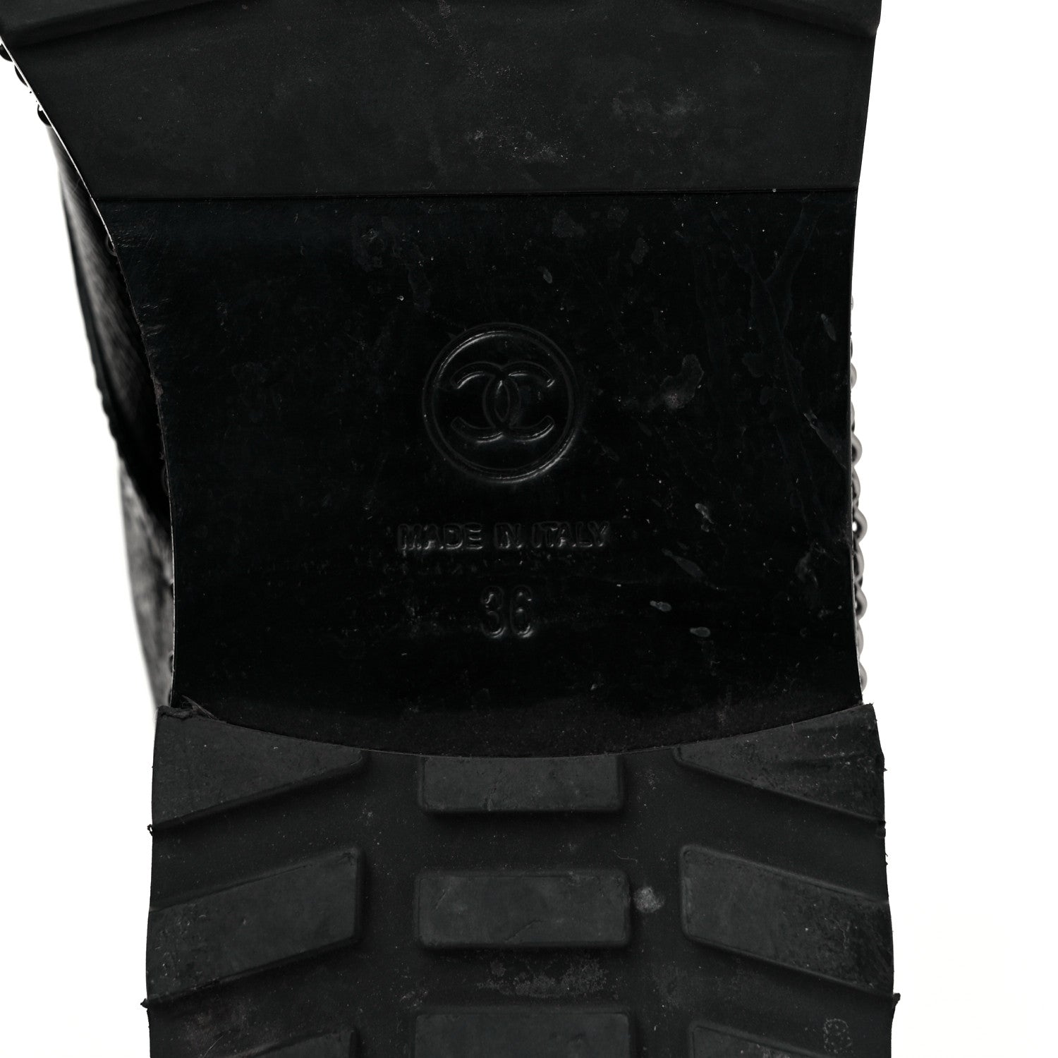 Chanel Crackled Calfskin Velvet Pearl Combat Short Boots 36 Black 6 of 6
