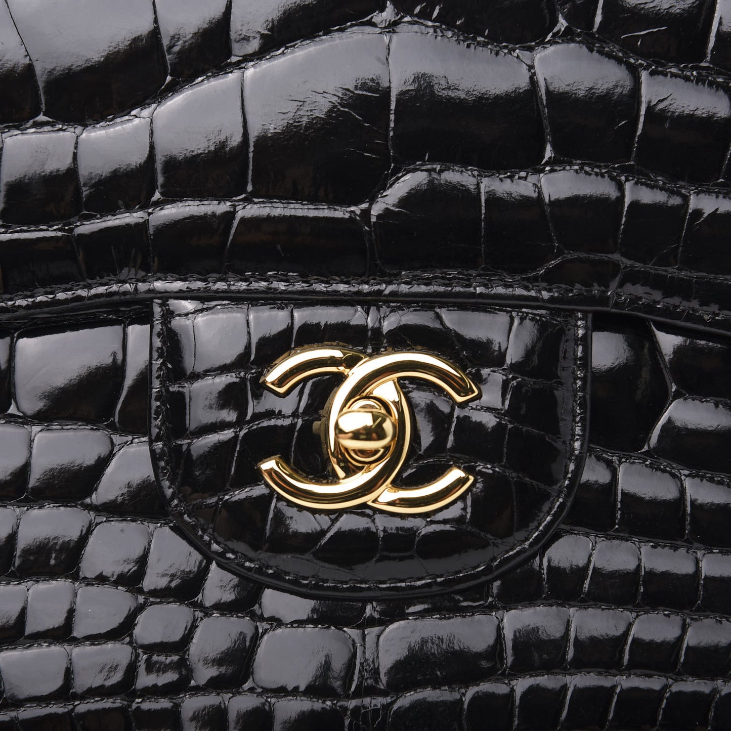 Alligator Jumbo Double Flap Black