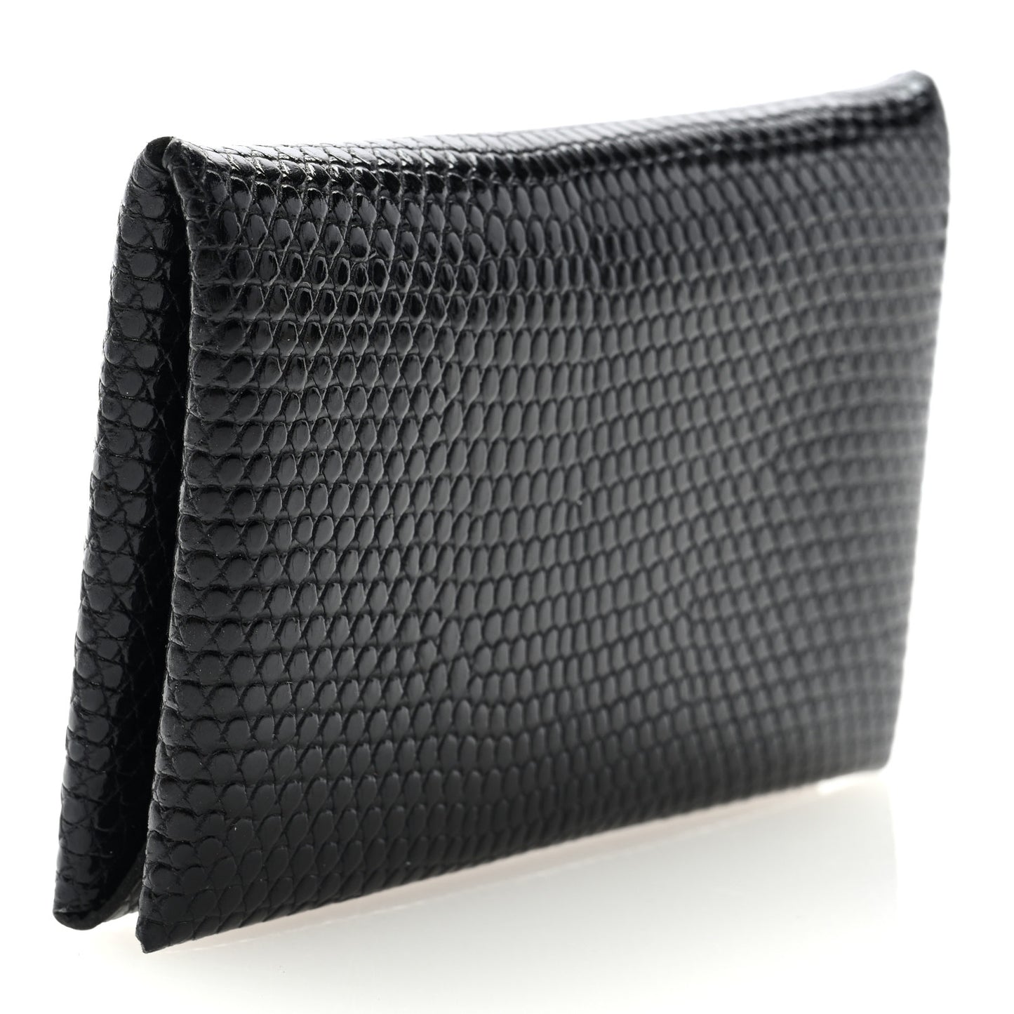 Lizard Calvi Card Case Black