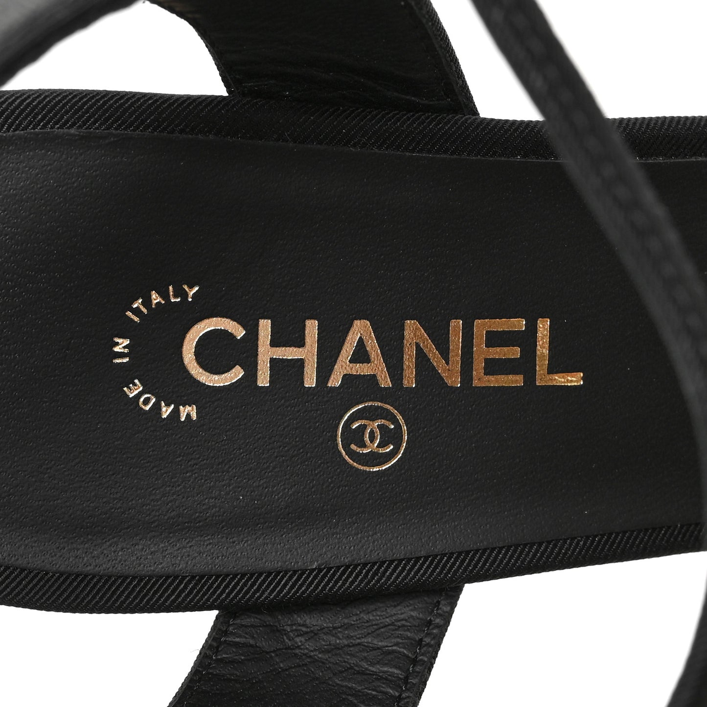 Grosgrain Metal CC Sandals 36.5 Black