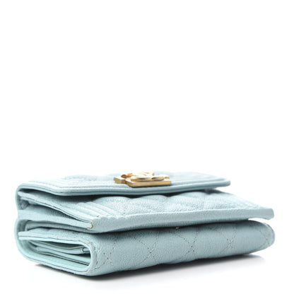 Chanel Caviar Quilted Small Boy Flap Wallet Light Blue 4 of 8