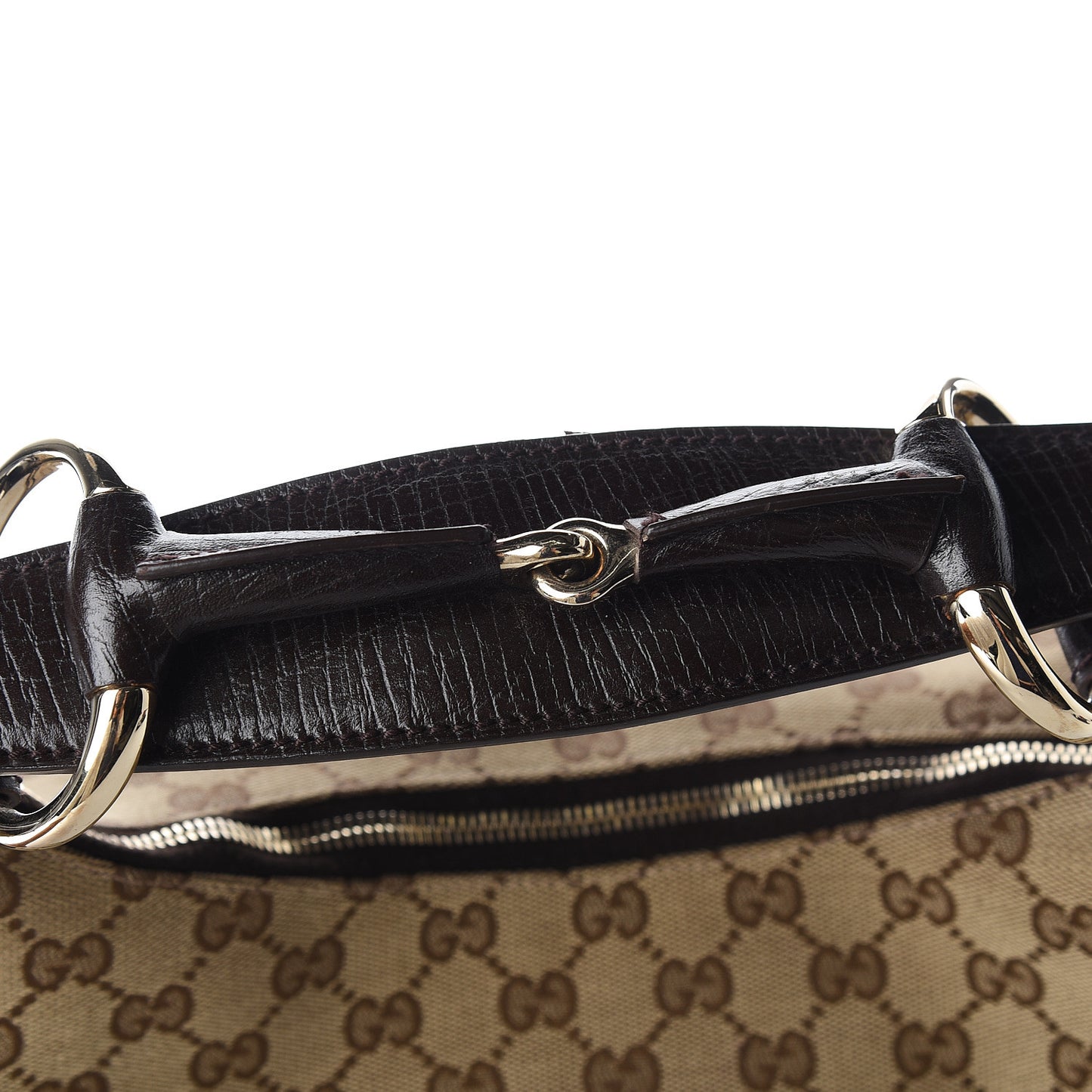 Monogram Medium Horsebit Chain Hobo Dark Brown