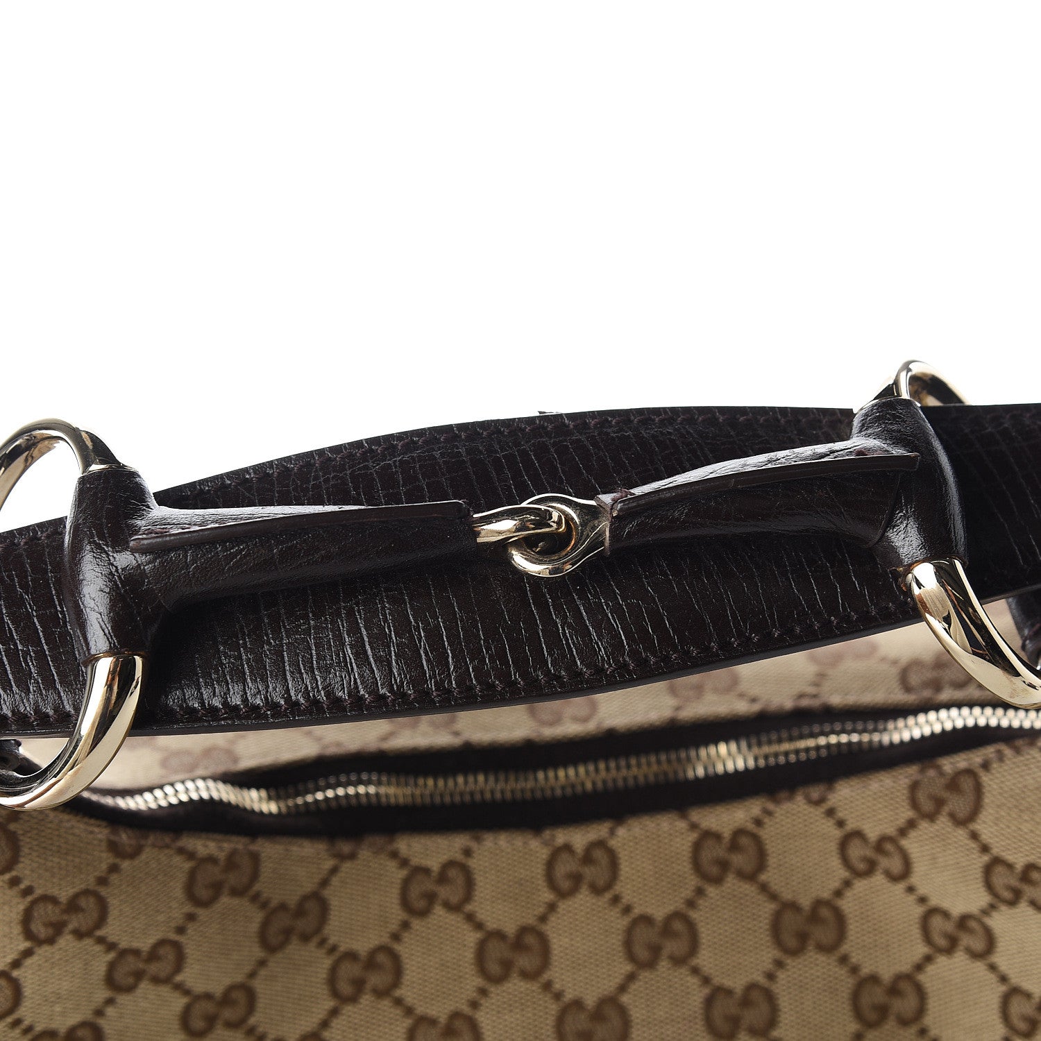 Gucci Monogram Medium Horsebit Chain Hobo Dark Brown 10 of 10