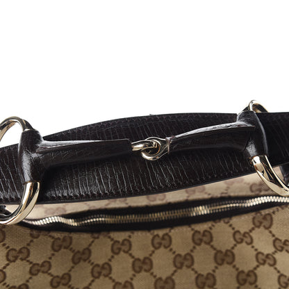 Gucci Monogram Medium Horsebit Chain Hobo Dark Brown 10 of 10