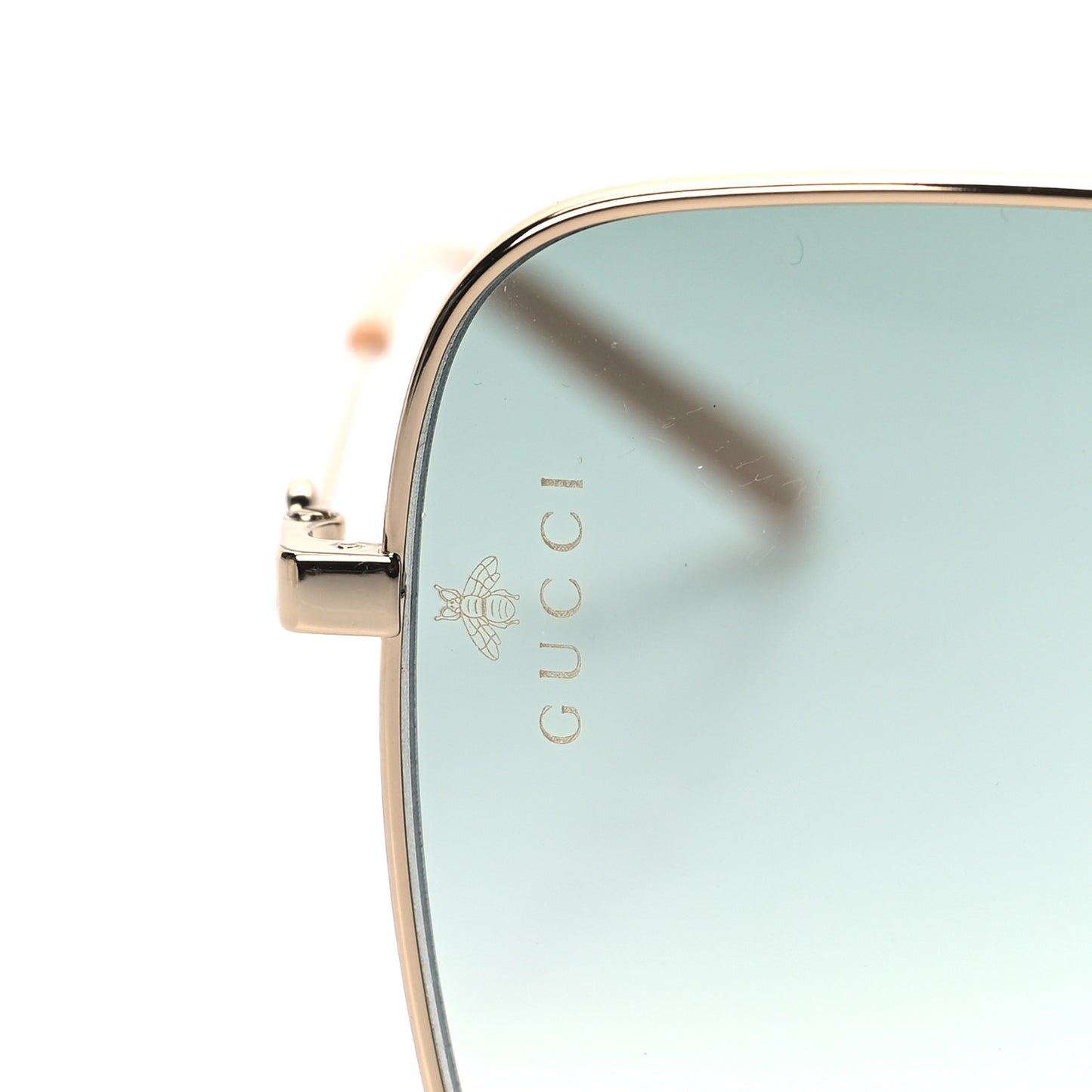 Metal Square Frame Sunglasses GG0443S Gold Grey