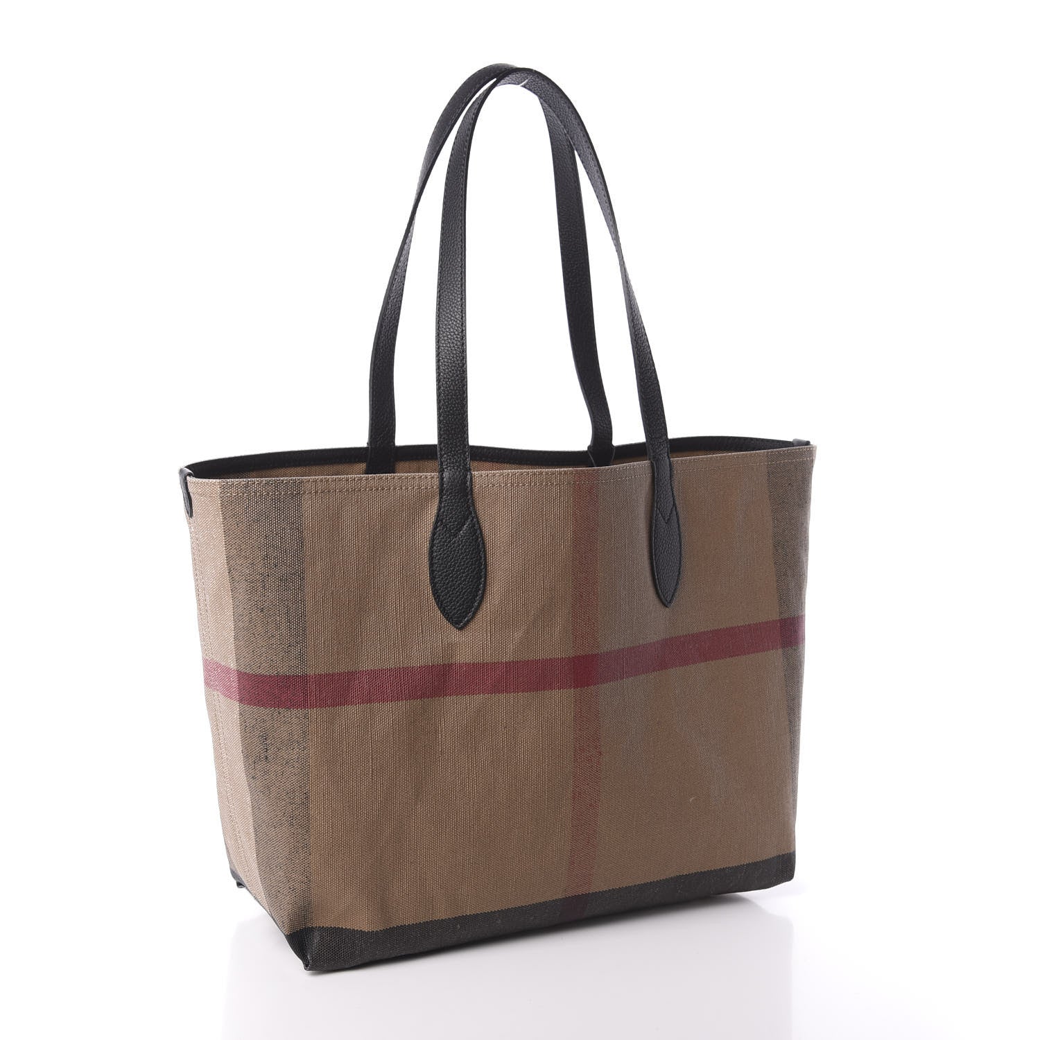 Burberry Coated Canvas Mega Check Medium Doodle Tote Black 3 of 8