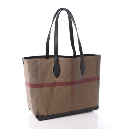Burberry Coated Canvas Mega Check Medium Doodle Tote Black 3 of 8