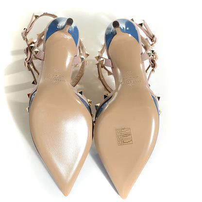 Valentino Garavani Patent Rockstud Ankle Strap 65mm Pumps 36 Indaco Poudre 5 of 7