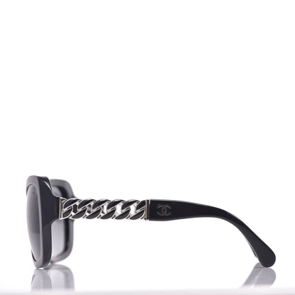 Chanel Acetate Metal Polarized Chain Square Sunglasses 5305 Black 3 of 8