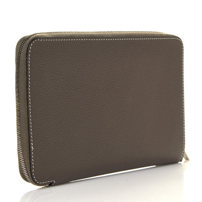 Celine Drummed Calfskin Zip Around Multifunction Wallet Souris 2 of 4