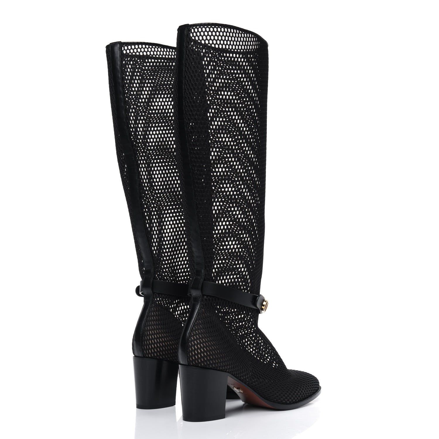 Christian Dior Calfskin Empreinte Resille High Boots 36 Black 4 of 6