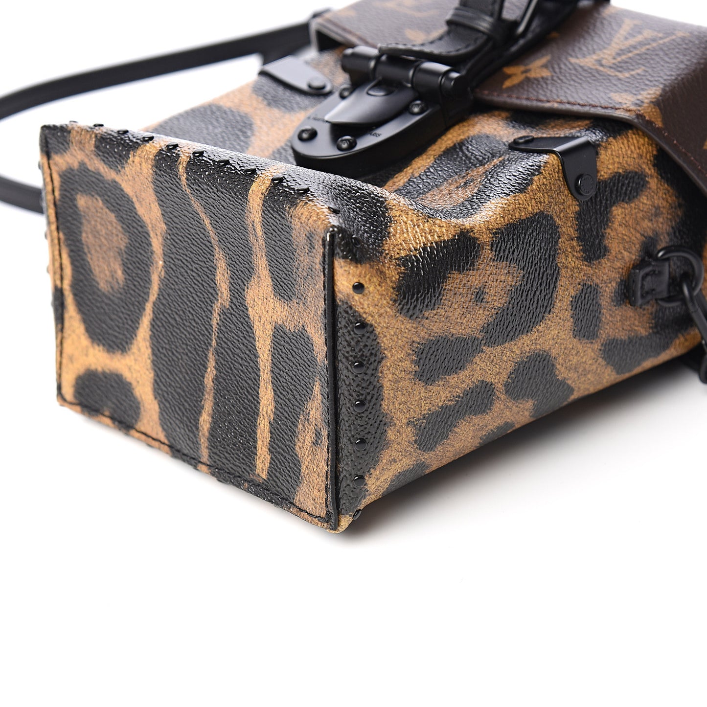 Monogram Wild Animal Print Camera Box Black