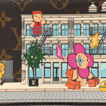 Louis Vuitton Monogram 2022 Christmas Animation New York Soho Pochette Felicie Chain Wallet Yellow 8 of 11
