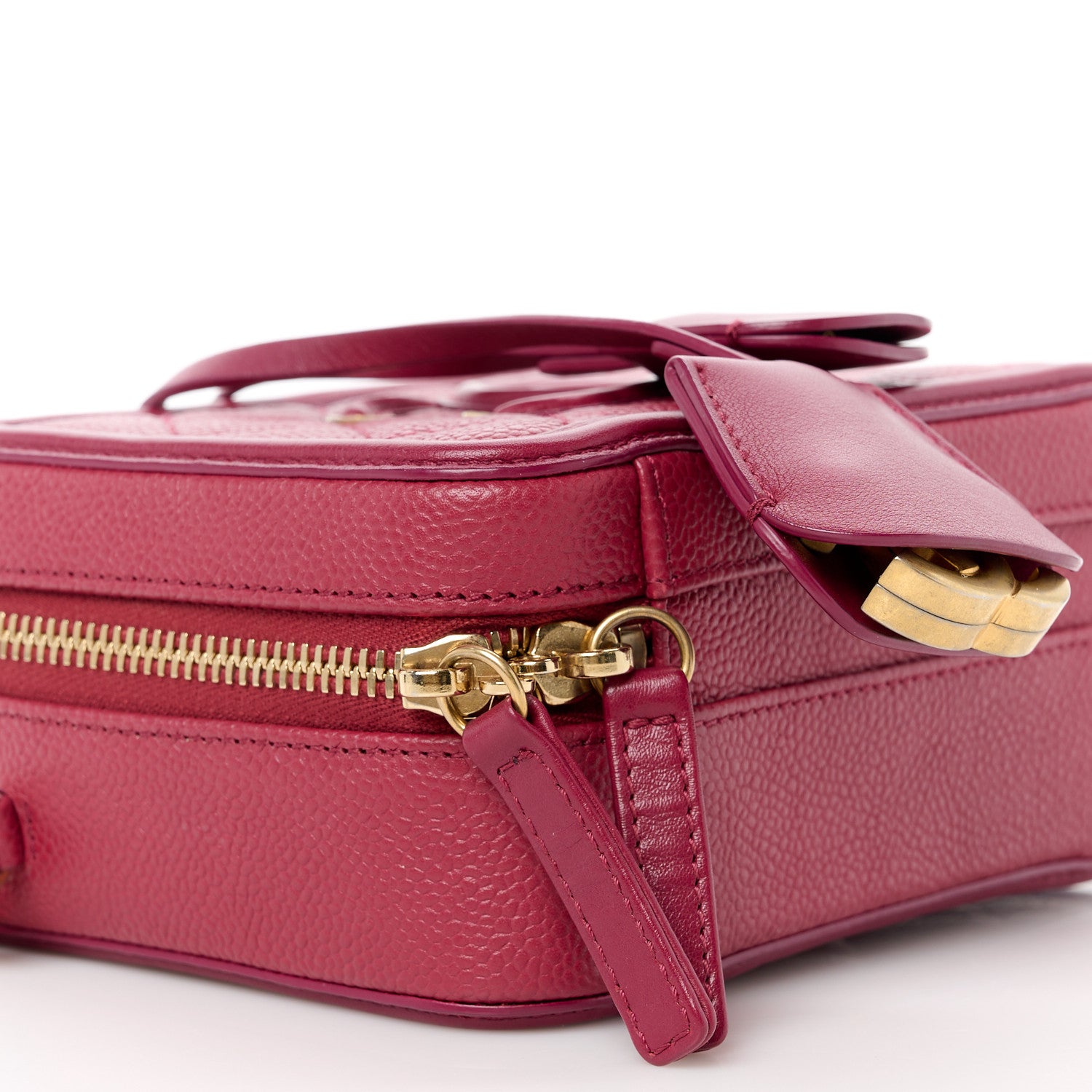 Chanel Caviar Quilted Small CC Filigree Vanity Case Burgundy 9 of 12