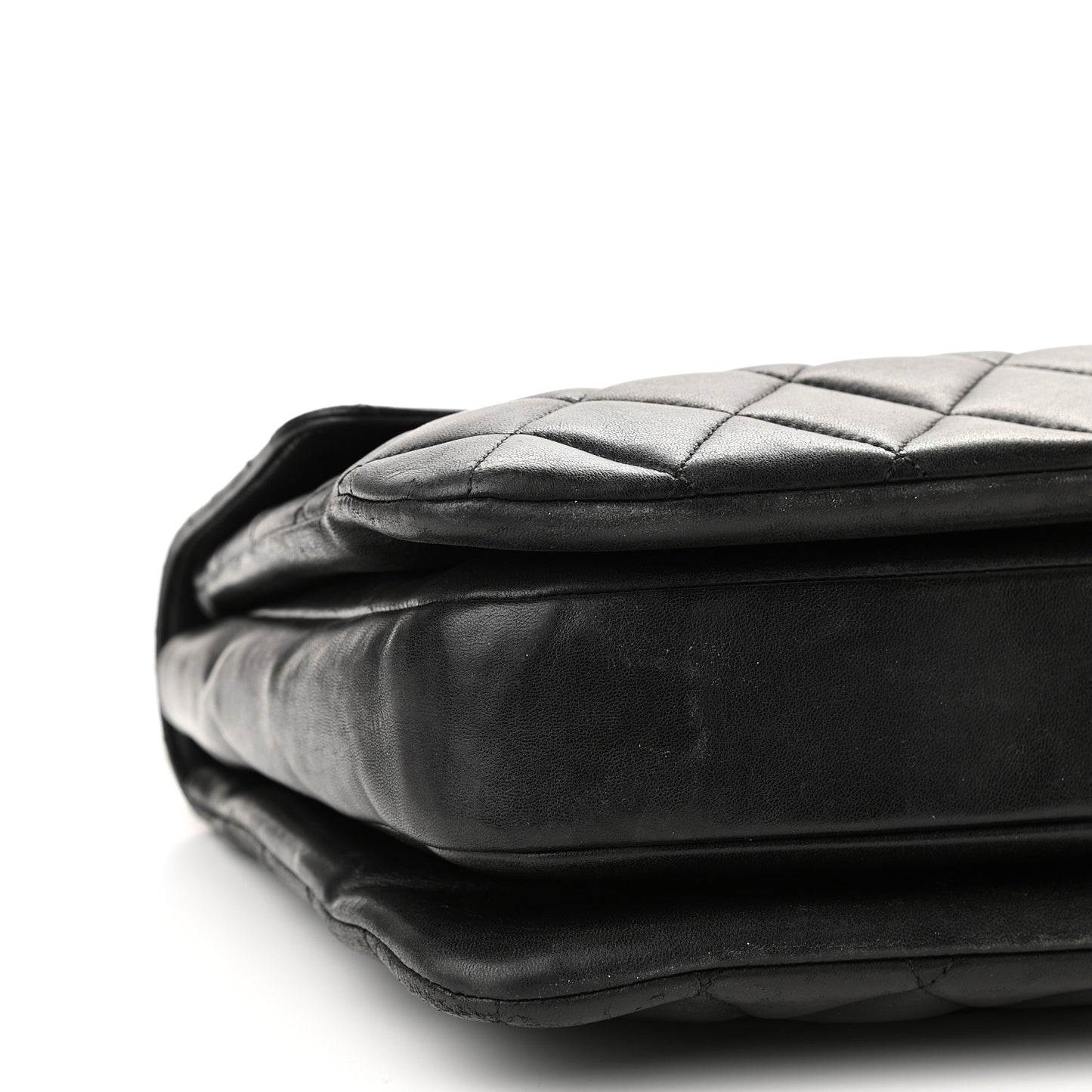 Lambskin Quilted Large Trendy CC Dual Handle Flap Bag Black